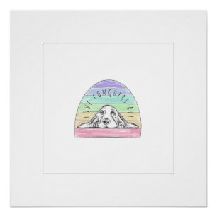 Liebe überwindet alles Hund Regenbogen Basset Houn Poster