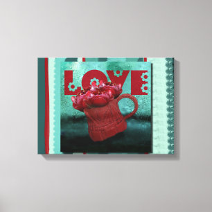 Liebe - überzogene Canvas Leinwanddruck