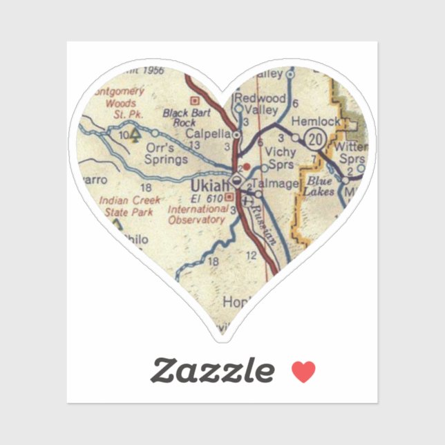 Liebe Ukiah Kalifornien Aufkleber (Blatt)