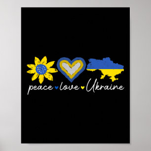 Liebe Ukraine Frieden Sonnenblume Herz Einheit Bew Poster