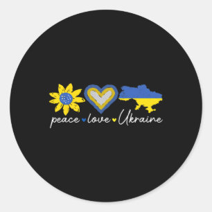 Liebe Ukraine Frieden Sonnenblume Herz Einheit Bew Runder Aufkleber