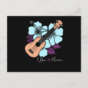 Liebe Ukulele Music Guitar Blume Hawaii Postkarte