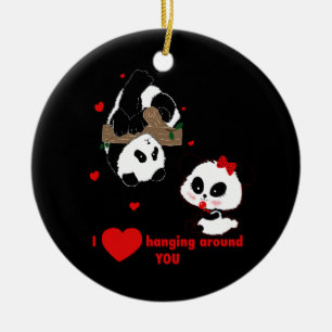 Liebe um dich PANDA BÄREN von LeahG Keramikornament