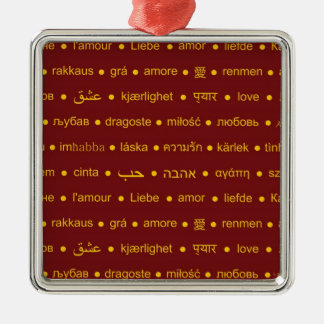 Liebe um die Welt Silbernes Ornament