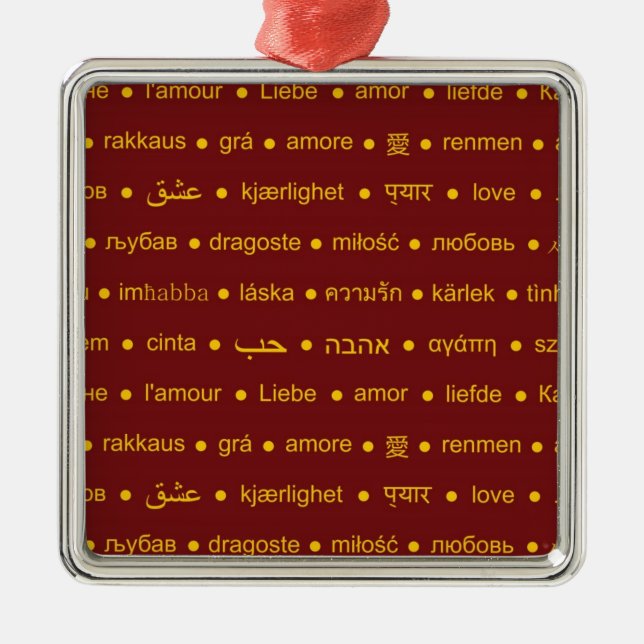 Liebe um die Welt Silbernes Ornament (Vorne)
