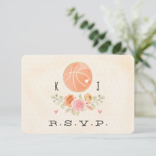 Liebe und Basketball Hochzeit RSVP Karte