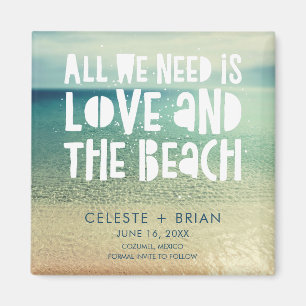 Liebe und Beach Wedding Save the Date Magnet
