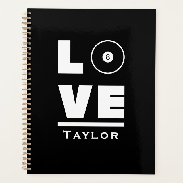 Liebe und Billard und Billard-Billard für Schwimmb Planer (Vorderseite)