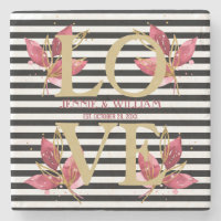 LIEBE und Blume auf Black Stripes Hochzeitstag