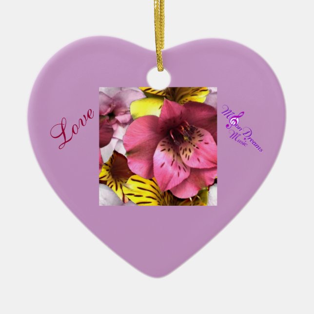 Liebe und Blume Herzstück Valentinstag Ornament (Vorne)
