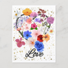 Liebe und Blume Postkarte