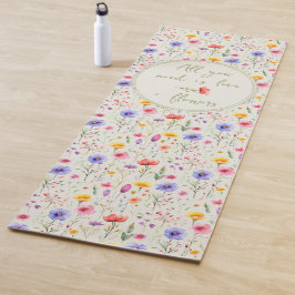 Liebe und Blume Süßes Zitat Grüne Wildblume Yogamatte