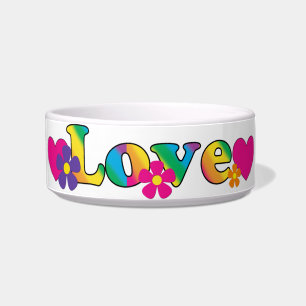 Liebe und Blumen-heller Farb60er Hippie entwerfen Napf