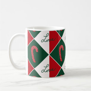 Liebe und Candy Canes Kaffeetasse