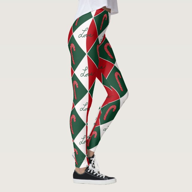 Liebe und Candy Canes Leggings (Rechts)