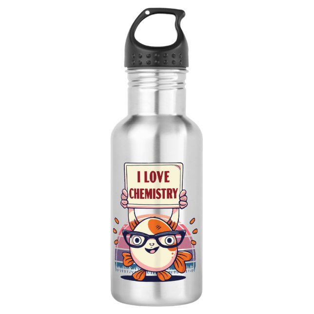 Liebe und Chemie Edelstahlflasche (Vorderseite)