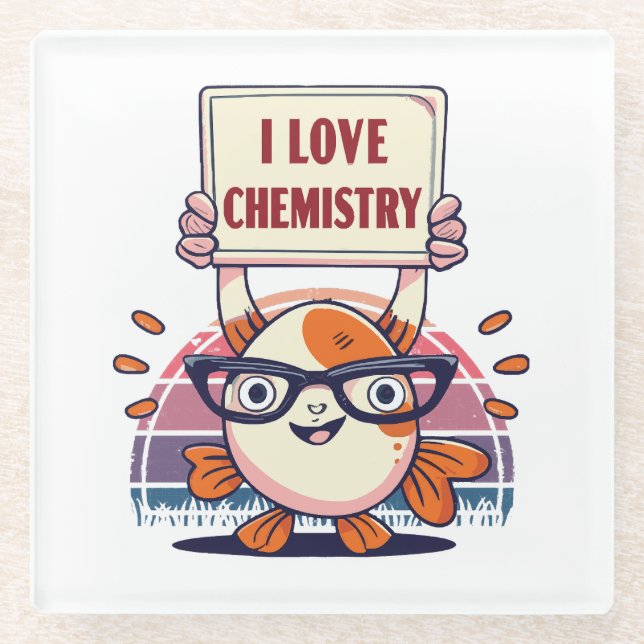 Liebe und Chemie Glasuntersetzer (Vorderseite)