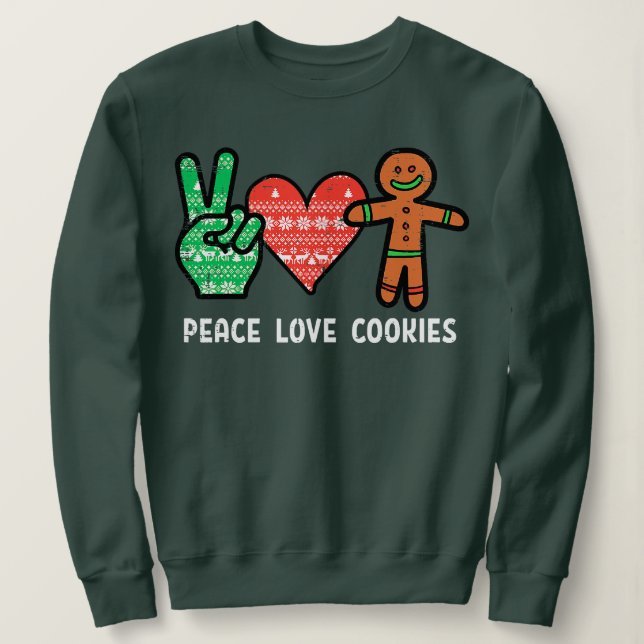 Liebe und Cookies Santa Gingerbrot lo Sweatshirt (Design vorne)