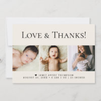 Liebe und Dank 3 Fotos Baby Beige Geburt