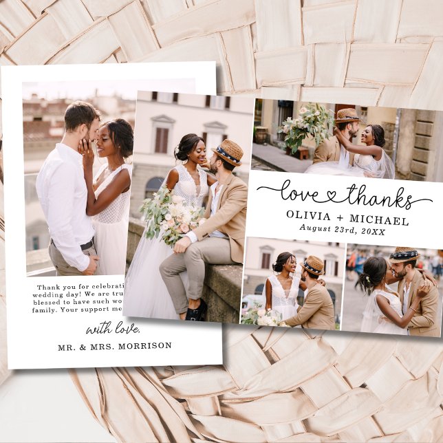 Liebe und Dank 5 Foto Collage Script Hochzeit Dankeskarte (Von Creator hochgeladen)