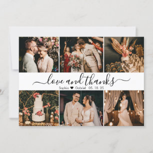 Liebe und Dank 6 Foto Collage Wedding Dankeskarte