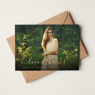 Liebe und dank Abschluss Foto Overlay Foil Card Folien Feiertagskarte
