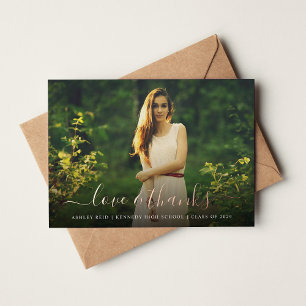 Liebe und dank Abschluss Foto Overlay Foil Card Folien Feiertagskarte