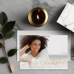Liebe und dank Abschluss Foto Overlay Foil Card Folien Feiertagskarte