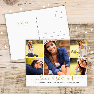 Liebe und Dank Abschluss FotoCollage Postkarte