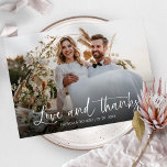 Liebe und Dank an das elegante Calligrafy Foto Hoc Dankeskarte<br><div class="desc">Mit diesen individuell anpassbaren,  modernen Dankeschön-Karten mit Ihrem eigenen Foto und Ihrer eigenen Botschaft bedanken Sie sich bei Ihren Gästen.</div>