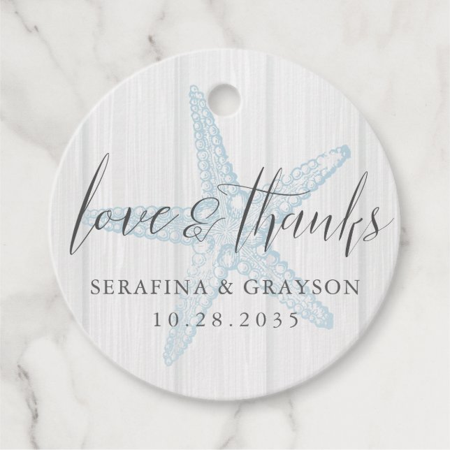 Liebe und Dank an den rustikalen Strandfisch Geschenkanhänger (Vorderseite)