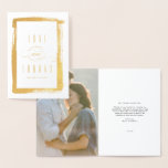 Liebe und Dank an die Moderne GoldWedding Vielen D Folienkarte<br><div class="desc">Eine fett gefaltete,  moderne Dankeschön-Notiz mit goldgemalten Rahmen und anpassbarem Folientext. Das Interieur hebt ein Foto und eine persönliche Nachricht hervor,  die beide abnehmbar sind,  wenn Sie eines oder beide Elemente nicht einbinden möchten. Weitere Accessoires und weitere Farbwege finden Sie hier...  http://www.zazzle.com/collections/painted_frame-119696522333020403</div>