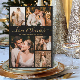 Liebe und Dank an Script Foto Collage Wedding Viel Dankeskarte