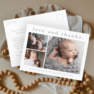 Liebe und Dank Baby Foto Geburtserklärung Postkarte