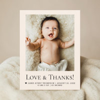 Liebe und Dank Beige Baby Foto Geburt