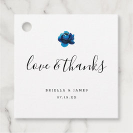 Liebe und Dank Blue Peony Hochzeit danke Geschenkanhänger