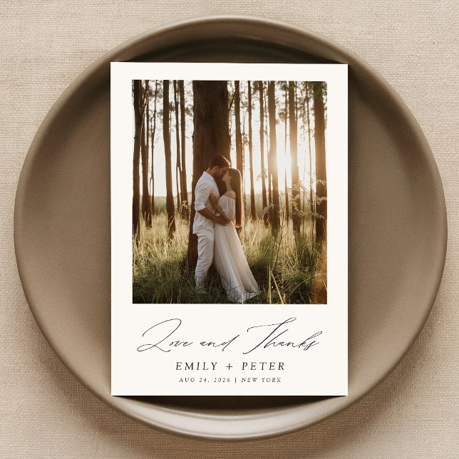 Liebe und Dank | Boho Foto Wedding Dankeskarte (Von Creator hochgeladen)