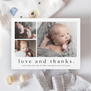 Liebe und Dank Budget Foto Baby Dankeskarten