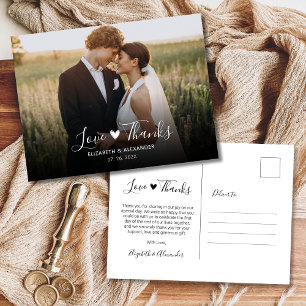 Liebe und Dank Budget Foto Hochzeit Vielen Dank Postkarte