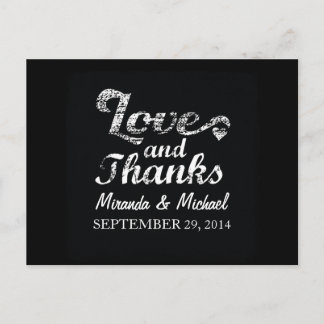 LIEBE UND DANK Chalkboard Gunst Postkarte
