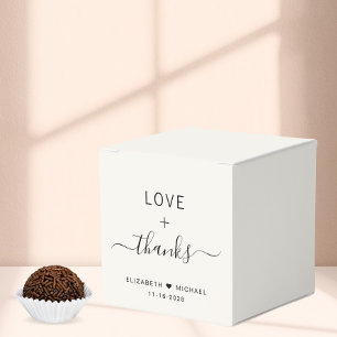 Liebe und Dank Creme Hochzeit Geschenkschachtel