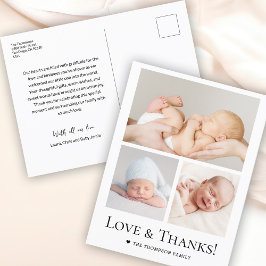 Liebe und Dank Custom Foto Baby Dusche Postkarte
