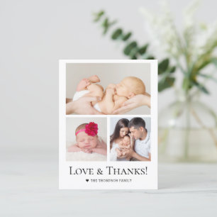 Liebe und Dank Custom Foto Baby Mädchen Shower Postkarte