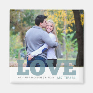 Liebe und Dank Custom Hochzeit Foto Magnet