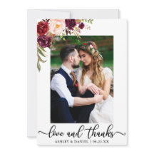 Liebe und Dank, die Foto Burgunder mit Blumen