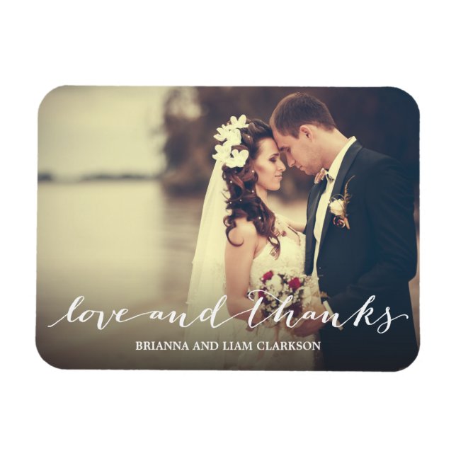 Liebe und dank einfachem Script Vollblut Foto Magnet (Horizontal)