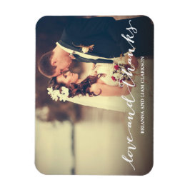 Liebe und dank einfachem Script Vollblut Foto Magnet