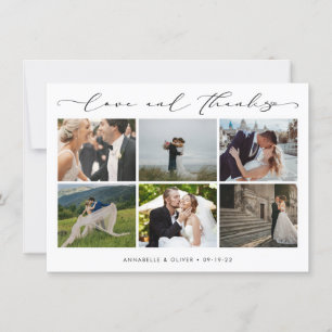 Liebe und dank Foto Collage Hochzeit Dankeskarte
