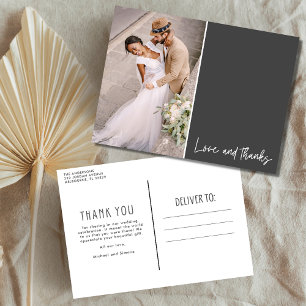 Liebe und Dank Foto Hochzeit Danke Postkarte