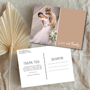 Liebe und Dank Foto Hochzeit Danke Postkarte